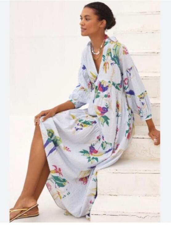 Anthropologie Dresses & Skirts - Anthropologie The Carolita Printed Tiered Shirt Maxi Dress Size XL